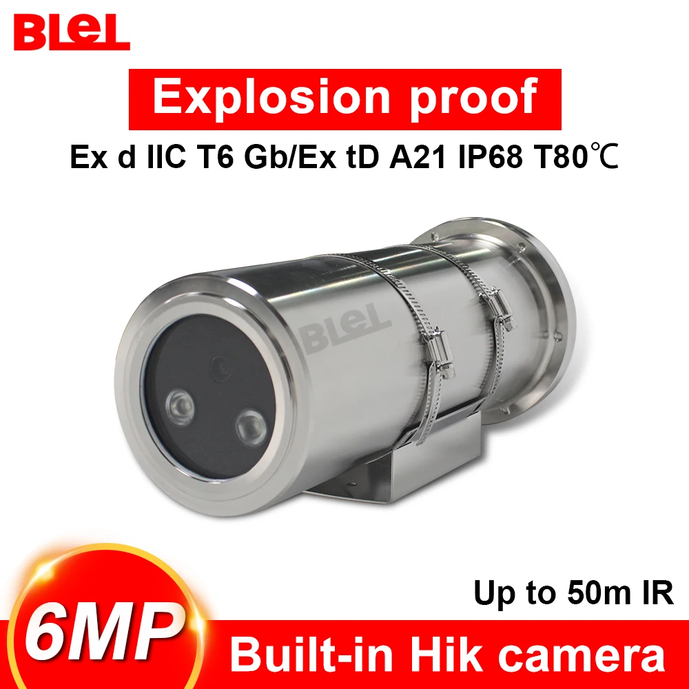 

Hikvision 6MP Взрывозащищенная камера безопасности H.265 + IP67 наружная WDR фиксированная мини-цилиндрическая сетевая камера видеонаблюдения 50m IR