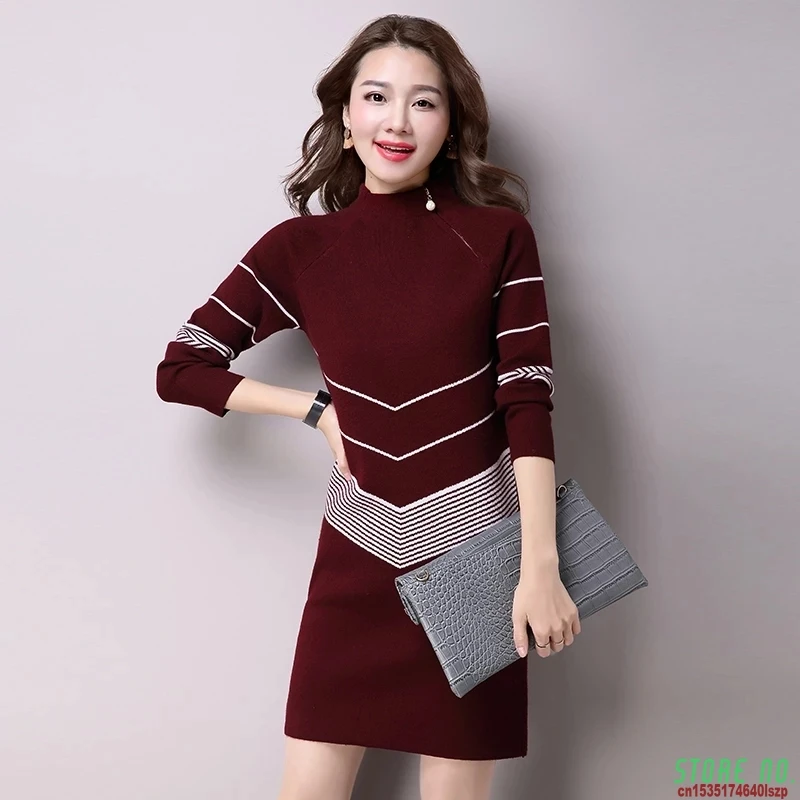 2021 New Autumn Winter Long Sweater Dress Women Knitted Pullovers Casual Solid Warm Plus Size Mid-Length Clothes Thick Warm Tops
2021 New Autumn Winter Long Sweater Dress Women Knitted Pullovers Casual Solid Warm Plus Size Mid-Length Clothes Thick Warm Tops