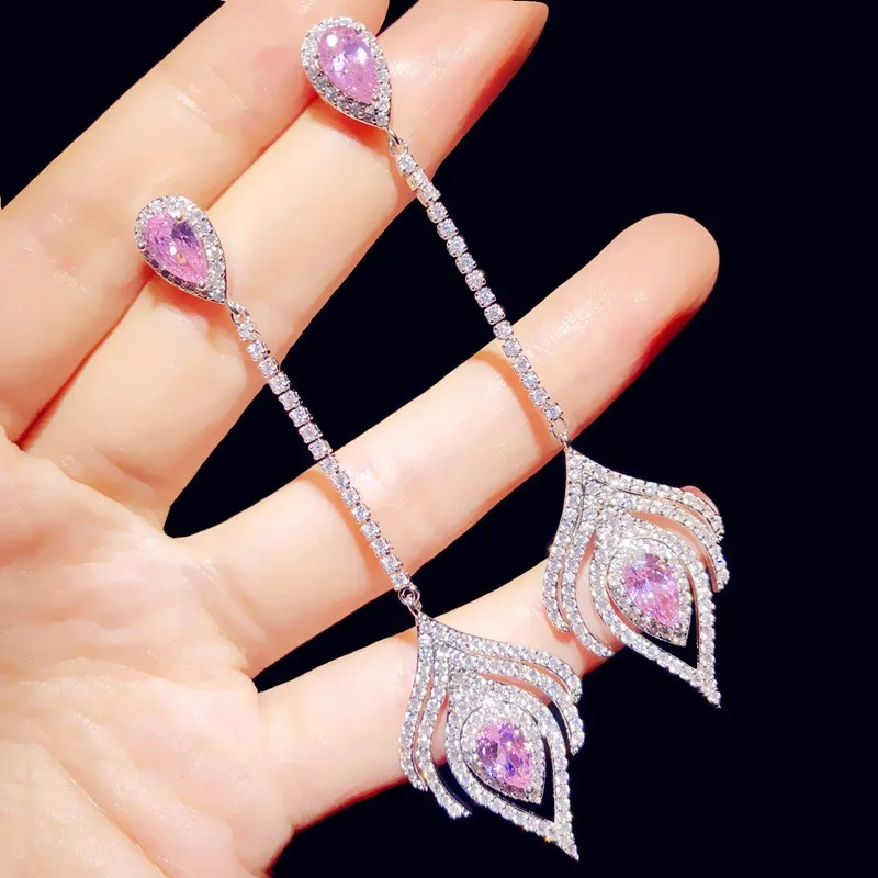 S925 SILVER NEEDLES DROP EARRINGS FOR WOMEN SWEET PINK WATER DROP CUBIC ZIRCONIA LONG TASSELS EARDROP BRIDE WEDDING FINE JEWELRY
S925 SILVER NEEDLES DROP EARRINGS FOR WOMEN SWEET PINK WATER DROP CUBIC ZIRCONIA LONG TASSELS EARDROP BRIDE WEDDING FINE JEWELRY