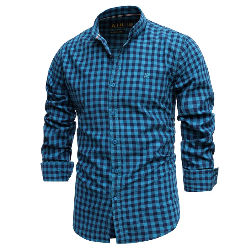 2021 Spring New 100% Cotton Plaid Shirt Men Slim Fit Mens Dress Shirts Brand Long Sleeve Black Shirt High Quality Shirts for Men
2021 Spring New 100% Cotton Plaid Shirt Men Slim Fit Mens Dress Shirts Brand Long Sleeve Black Shirt High Quality Shirts for Men