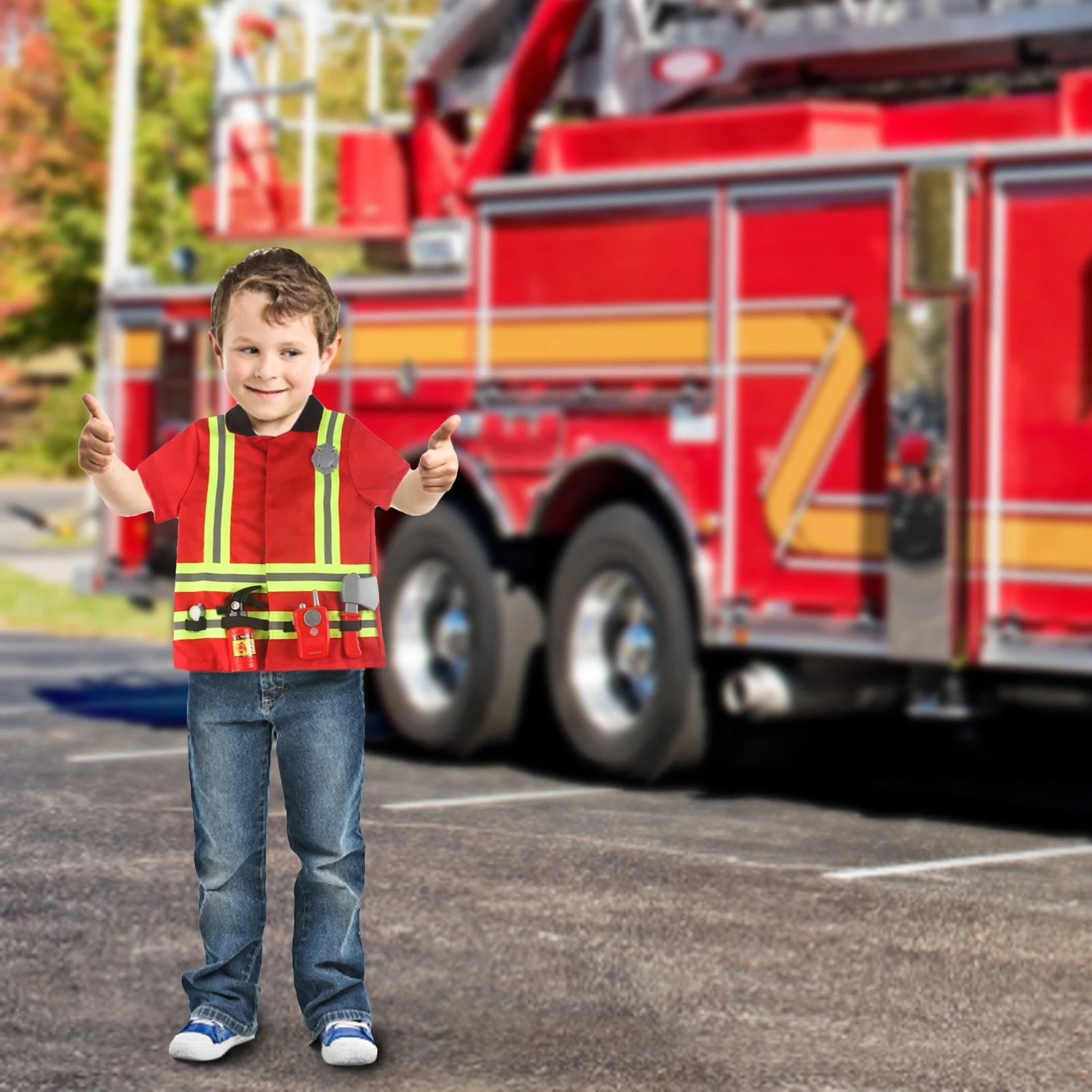 7PCS Kids Fireman Costume Movable Visor Pretend Toy Fun Firefighter Role Play Clothes Firefighter Dress Up Role Play Accessories
7PCS Kids Fireman Costume Movable Visor Pretend Toy Fun Firefighter Role Play Clothes Firefighter Dress Up Role Play Accessories