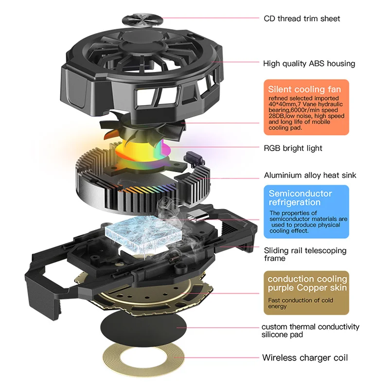 Portable Mobile Phone Refrigerator Large area Semiconductor Cooler Mute Wireless Charging Radiator for Smartphone Tablet Ipad 
Portable Mobile Phone Refrigerator Large area Semiconductor Cooler Mute Wireless Charging Radiator for Smartphone Tablet Ipad