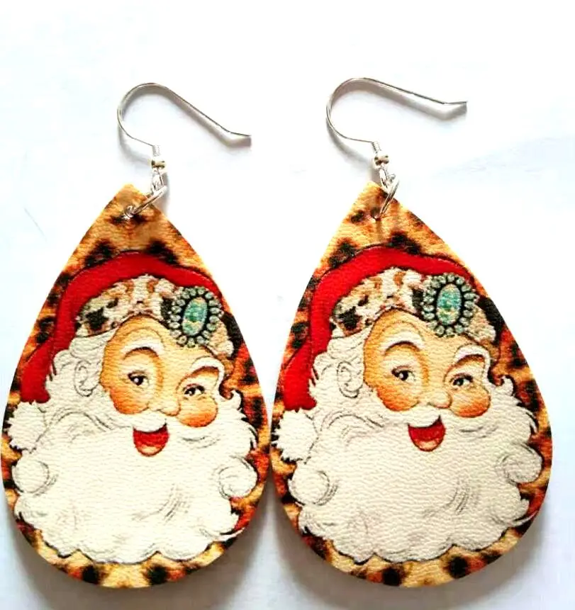 Faux Leather West Cowboy Cowgirl Christmas Earrings for Women Fashion Santa Claus Print Cow Tag Drop Earrings Wholesale
Faux Leather West Cowboy Cowgirl Christmas Earrings for Women Fashion Santa Claus Print Cow Tag Drop Earrings Wholesale