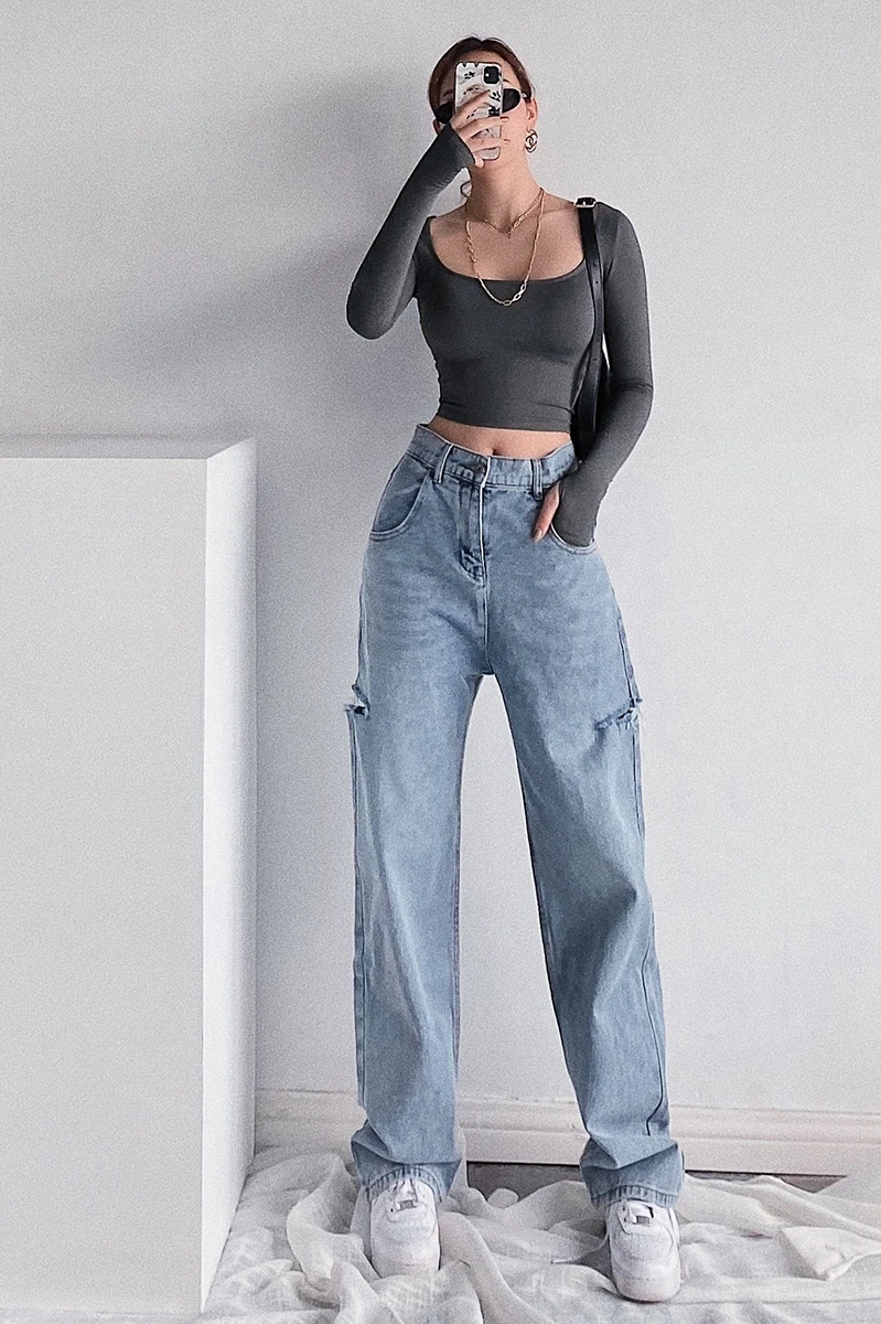 WOMENGAGA Chic Hole Women's Denim Jeans Spring European BF Wind Loose Ripped Legs High Waist Wide Leg Trousers LDX8
WOMENGAGA Chic Hole Women's Denim Jeans Spring European BF Wind Loose Ripped Legs High Waist Wide Leg Trousers LDX8