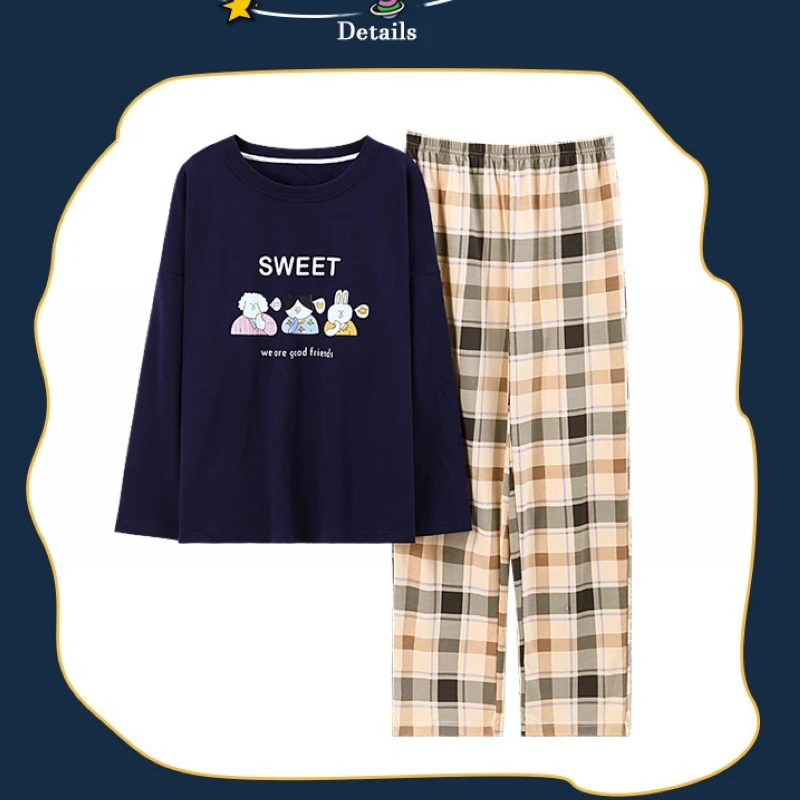 Pajamas women's new cotton long-sleeved home service spring and autumn ladies can wear two-piece casual suit
Pajamas women's new cotton long-sleeved home service spring and autumn ladies can wear two-piece casual suit