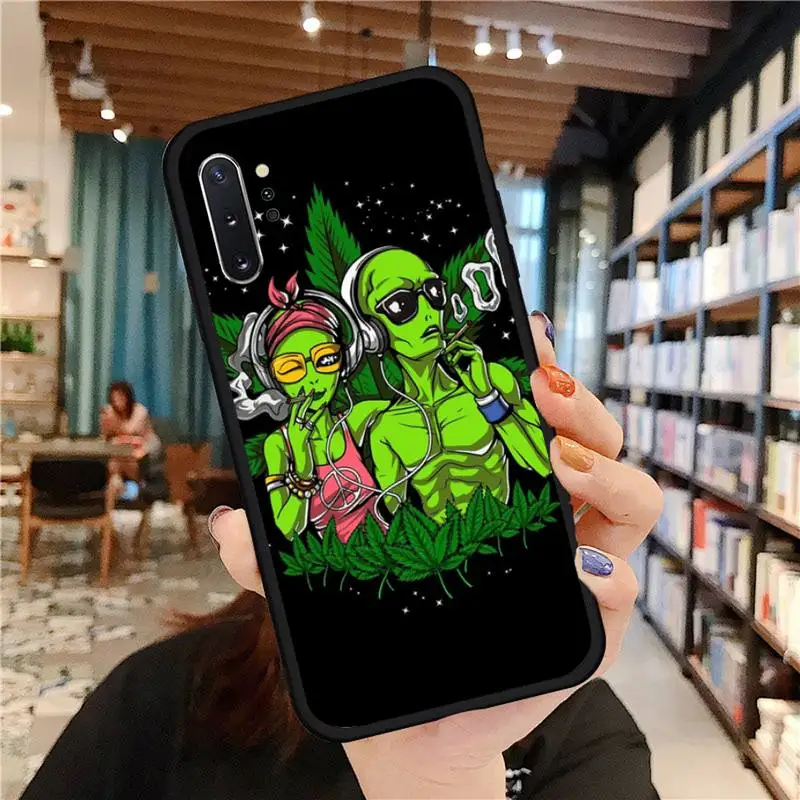 Чехол для телефона Alien Art Black funny Samsung Galaxy S8 S9 S10 Plus S10E Note 3 4 5 6 7 8 9 10 Pro Lite | Мобильные