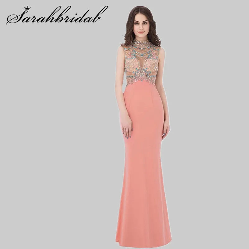 Sparkle Evening Dress Illusion High Collar Sexy Back Mermaid Prom Gown Beaded Sequins Crystal Floor Length Robe De Soiree LX291
Sparkle Evening Dress Illusion High Collar Sexy Back Mermaid Prom Gown Beaded Sequins Crystal Floor Length Robe De Soiree LX291