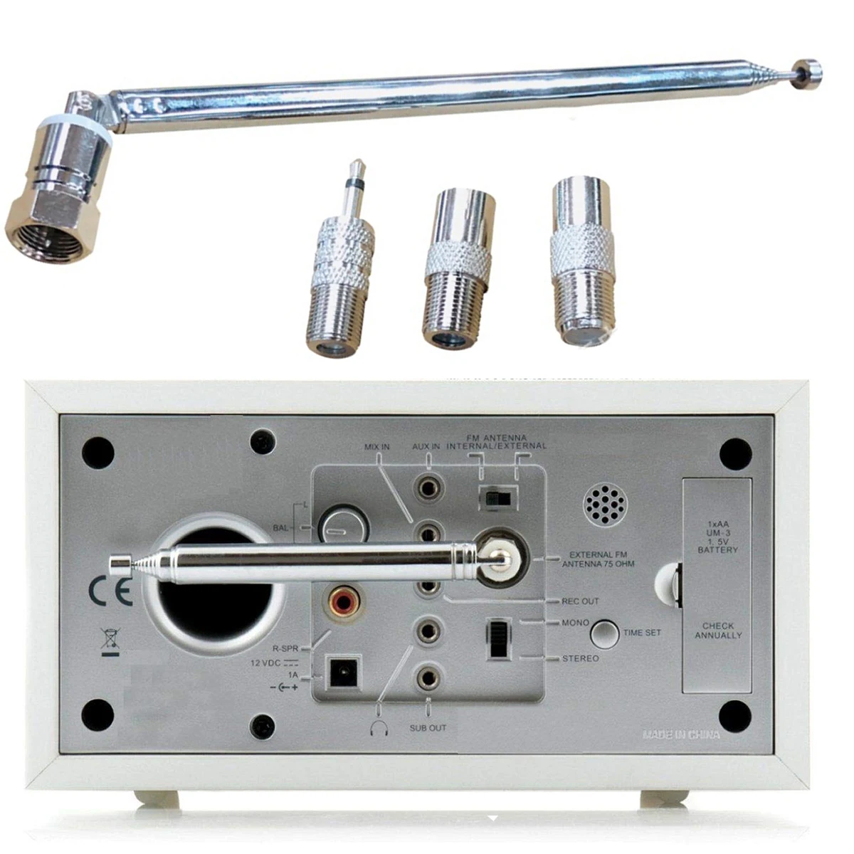 SOONHUA F Type Male FM Radio Antenna 3.5dB Gain Thread Design With 3 Adapters 3.5mm PAL Male/Female Telescopic Antennas
SOONHUA F Type Male FM Radio Antenna 3.5dB Gain Thread Design With 3 Adapters 3.5mm PAL Male/Female Telescopic Antennas