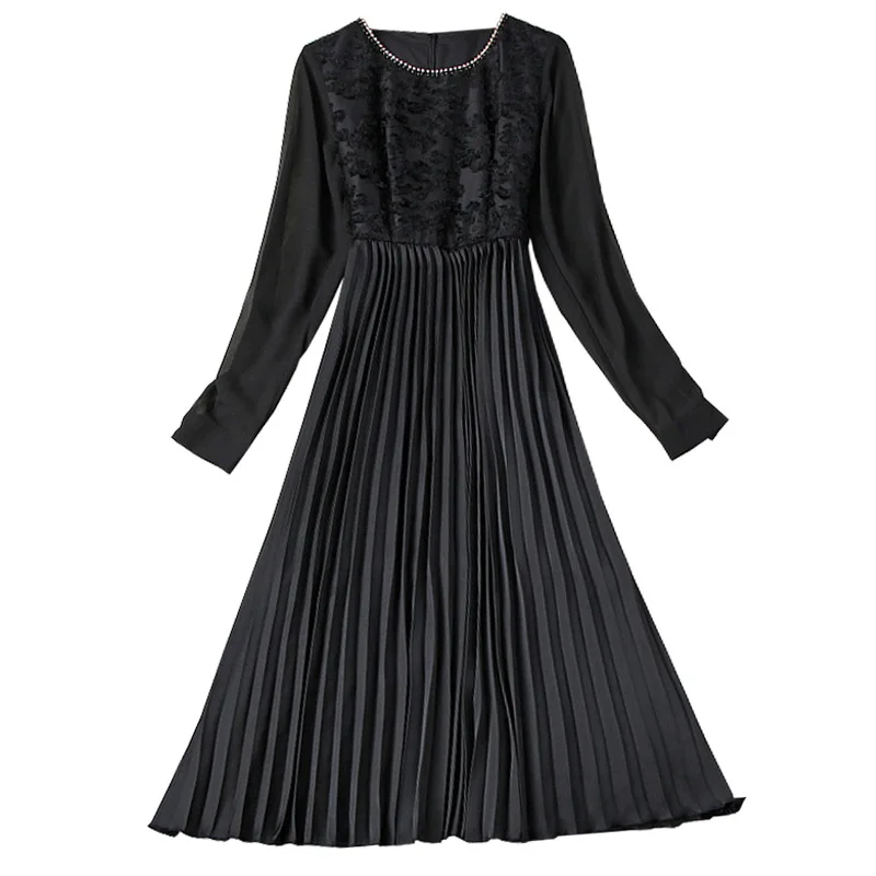 Seifrmann Summer Women Fashion DesignerParty Midi Dress Long Sleeve High Waist Black Printed Ladies Pleated Long Dresses 2021
Seifrmann Summer Women Fashion DesignerParty Midi Dress Long Sleeve High Waist Black Printed Ladies Pleated Long Dresses 2021