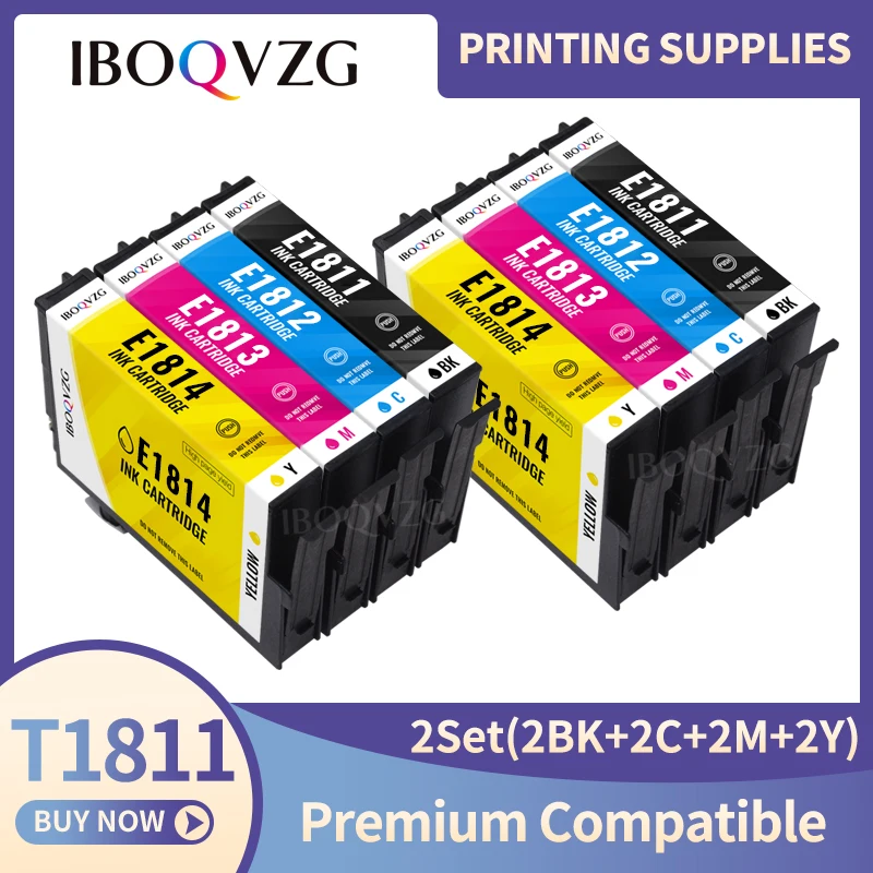 IBOQVZG Совместимость 18XL T1811-T1814 патрон чернил для принтера Epson XP205 XP305 XP322 XP315 XP212 XP402 XP30 XP225 XP325 XP422 с 18 м
IBOQVZG Совместимость 18XL T1811-T1814 патрон чернил для принтера Epson XP205 XP305 XP322 XP315 XP212 XP402 XP30 XP225 XP325 XP422 с 18 м