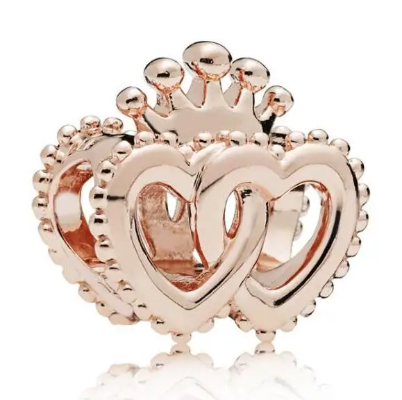 Genuine 925 Sterling Silver Bead Rose Gold United Regal Hearts Bead Charm Fit Women Pan Bracelet & Necklace Diy Jewelry
Genuine 925 Sterling Silver Bead Rose Gold United Regal Hearts Bead Charm Fit Women Pan Bracelet & Necklace Diy Jewelry
