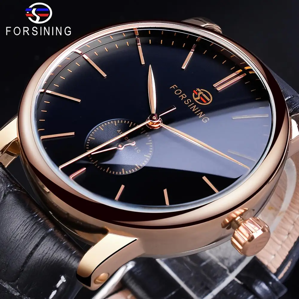 Forsining Casual Automatic Mechanical Watch Men's Sub Dial Black Slim Simple Black Genuine Leather Strap Wristwatch Montre Homme
Forsining Casual Automatic Mechanical Watch Men's Sub Dial Black Slim Simple Black Genuine Leather Strap Wristwatch Montre Homme