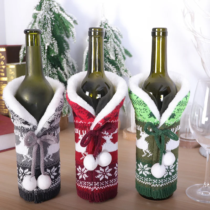 Decorative Supplies Wine Bottle Cover Multicolor Optional Champagne Red Wine Cover Elk Knitted Plush Wine Bottle Cover 
Decorative Supplies Wine Bottle Cover Multicolor Optional Champagne Red Wine Cover Elk Knitted Plush Wine Bottle Cover