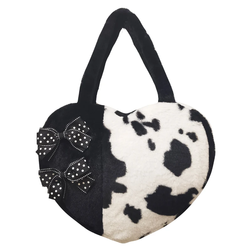Harajuku Lolita Lovely Plush Cow Bowknot Design Heart-Shaped Bag Japanese Kawaii Young Girl Large JK Uniform Shoulder Bag
Harajuku Lolita Lovely Plush Cow Bowknot Design Heart-Shaped Bag Japanese Kawaii Young Girl Large JK Uniform Shoulder Bag