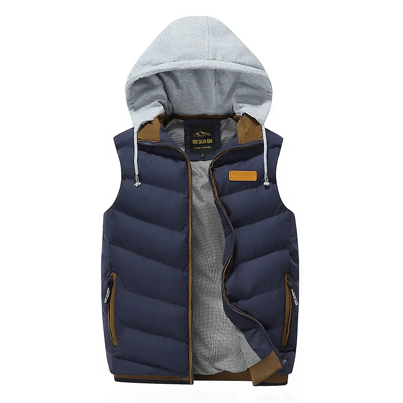 2021 New Mens Sleeveless Jacket Warm Down Vests Waistcoat Hooded Men Vest Autumn Winter Casual cotton vest
2021 New Mens Sleeveless Jacket Warm Down Vests Waistcoat Hooded Men Vest Autumn Winter Casual cotton vest