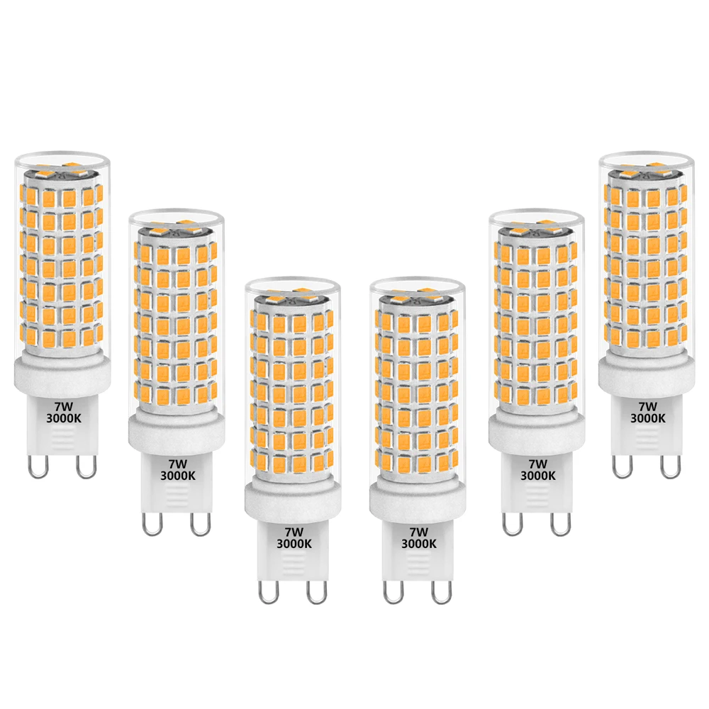 Dimmable 7W G9 LED Capsule Light Bulbs 650Lm 60W Halogen Lamp Equivalent Flicker Free 3000K Brightness AC220-240V 6 Pack
Dimmable 7W G9 LED Capsule Light Bulbs 650Lm 60W Halogen Lamp Equivalent Flicker Free 3000K Brightness AC220-240V 6 Pack