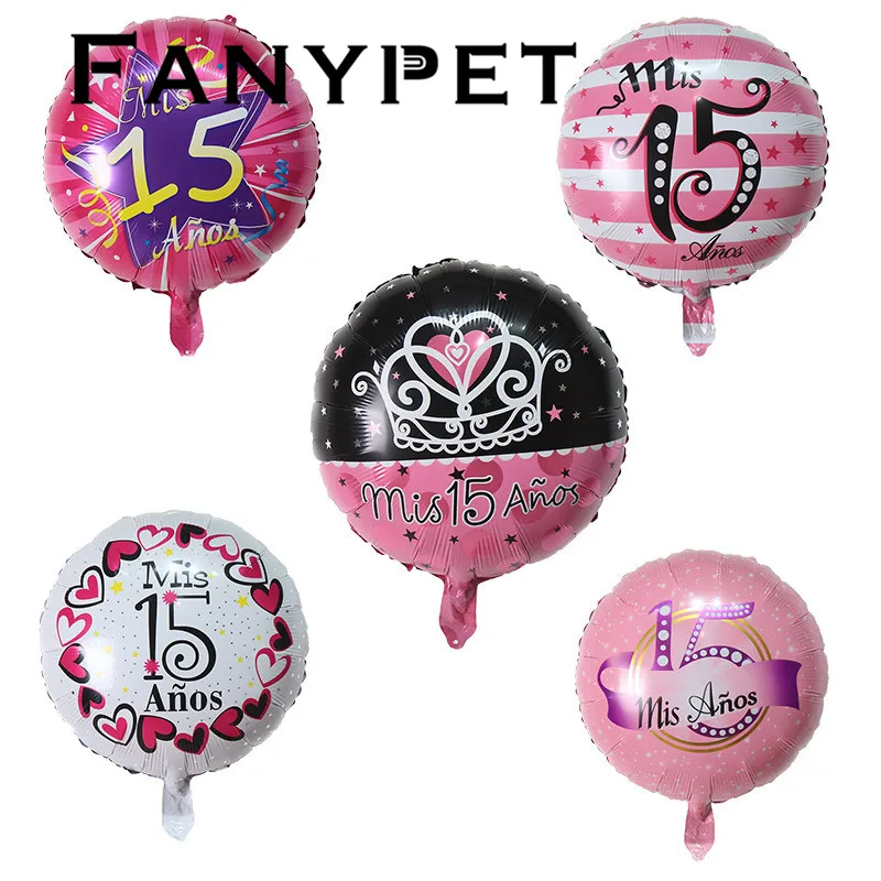 50Pcs/Lot 18 Inch Pink Mis Quince Round Foil Balloons Spanish My Fifteen 15th Birthday Party Decorations 15 Years Old Ballons
50Pcs/Lot 18 Inch Pink Mis Quince Round Foil Balloons Spanish My Fifteen 15th Birthday Party Decorations 15 Years Old Ballons