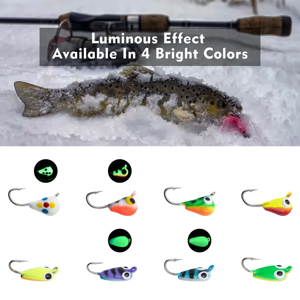 Goture 8Pcs/Set Winter Ice Fishing Lure 16mm 1.4g Exposed Mini Head Hook Jigging Fishing Barbed Hook Christmas gift For Fishing
Goture 8Pcs/Set Winter Ice Fishing Lure 16mm 1.4g Exposed Mini Head Hook Jigging Fishing Barbed Hook Christmas gift For Fishing