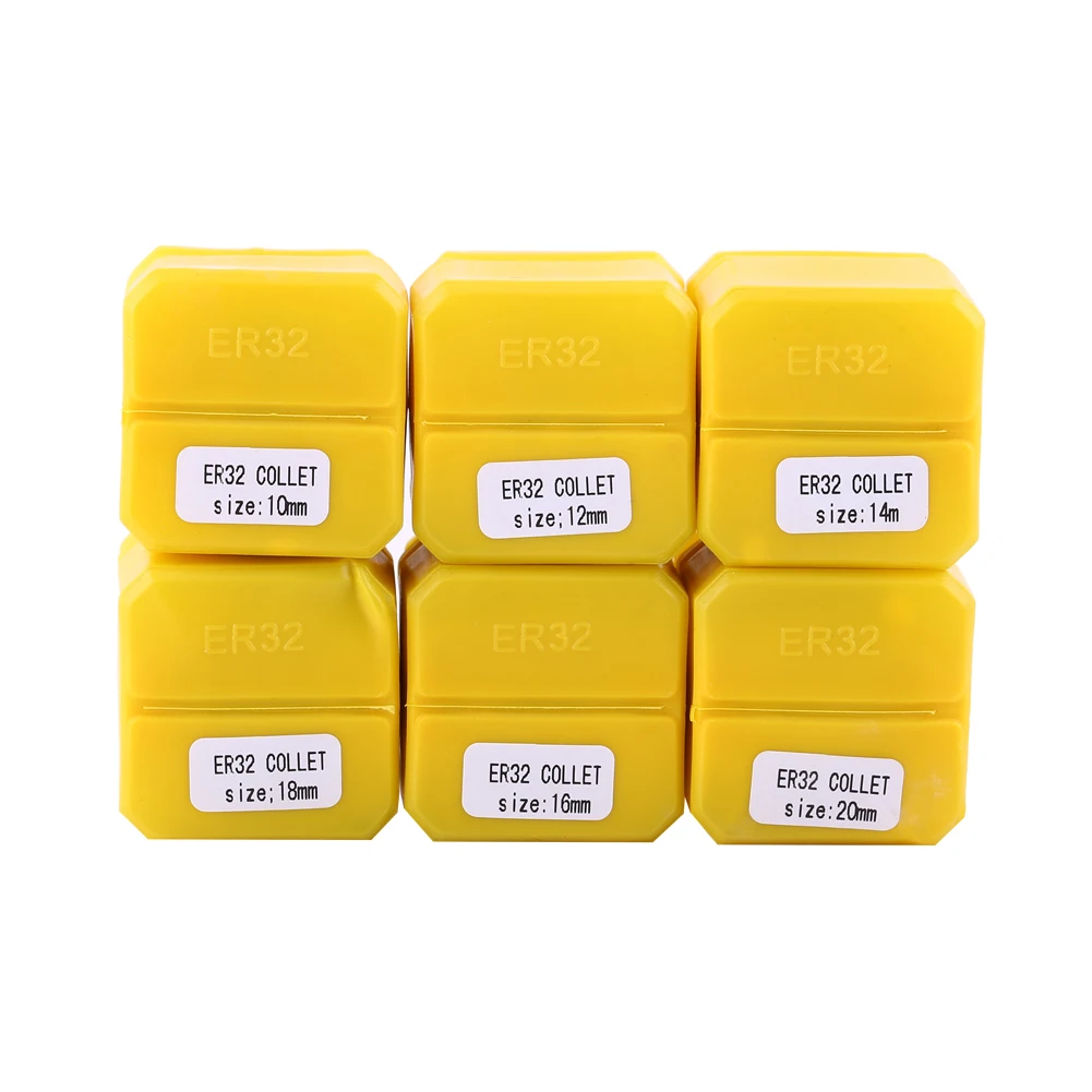 6pcs ER32 Spring Collet Set for CNC Engraving Machine and Milling Lathe Tool 10-20mm
6pcs ER32 Spring Collet Set for CNC Engraving Machine and Milling Lathe Tool 10-20mm
