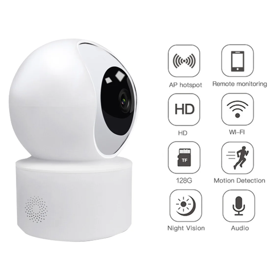 1080P HD Camera 360° VideoSurveillance Infrared Night Vision Mini Camera Wifi Camera Home Security P2P for Smart Home Security
1080P HD Camera 360° VideoSurveillance Infrared Night Vision Mini Camera Wifi Camera Home Security P2P for Smart Home Security