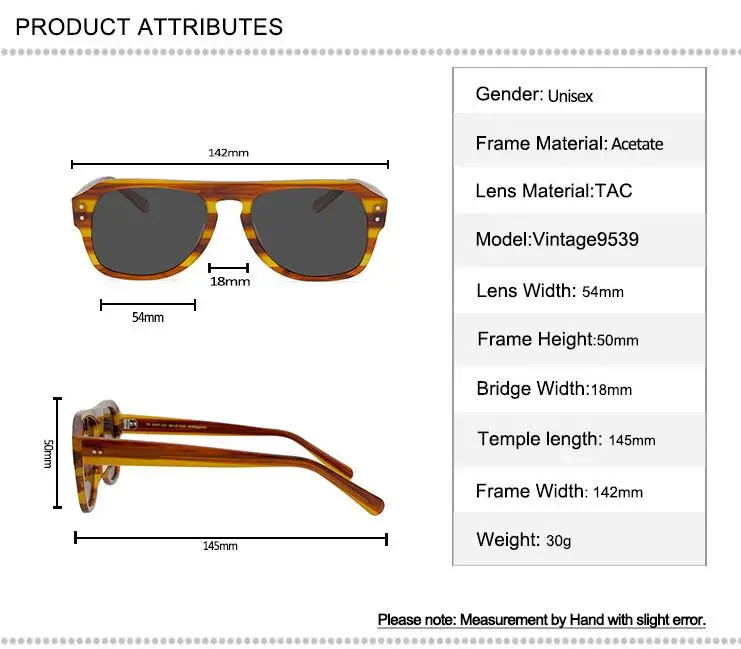 Retro Acetate Big Sunglasses Unisex Full Rim Polarized Frame Brand Designer Goggle UV400 Driving Outdoor Vintage Sun Glasses
Retro Acetate Big Sunglasses Unisex Full Rim Polarized Frame Brand Designer Goggle UV400 Driving Outdoor Vintage Sun Glasses
