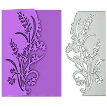 Flower Lily Of The Valley Pattern Plant Metal Cutting Dies Scrapbooking Cutter Mold Clipart Invitation Card Edge Envelope Cover