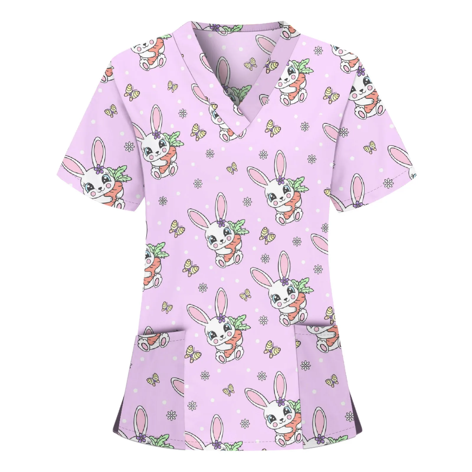 Cartoon Rabbit Print Nurse Uniform Women Short Sleeve V-neck Tops Working Uniforms Blouse Lady Clothes Scrubs Top 2021Female A50
Cartoon Rabbit Print Nurse Uniform Women Short Sleeve V-neck Tops Working Uniforms Blouse Lady Clothes Scrubs Top 2021Female A50