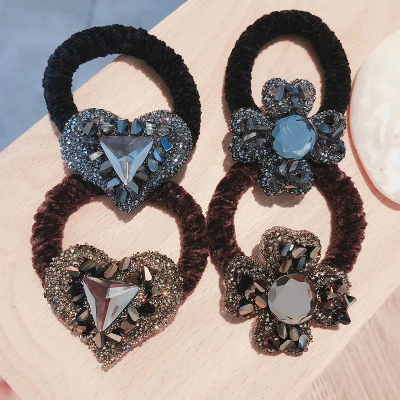 Rhinestone Flower Heart-shaped Hair Ties Ponytail Holder Crystal Flower Princess Hair Accessories Elastic Hair Bands Wholesale
Rhinestone Flower Heart-shaped Hair Ties Ponytail Holder Crystal Flower Princess Hair Accessories Elastic Hair Bands Wholesale