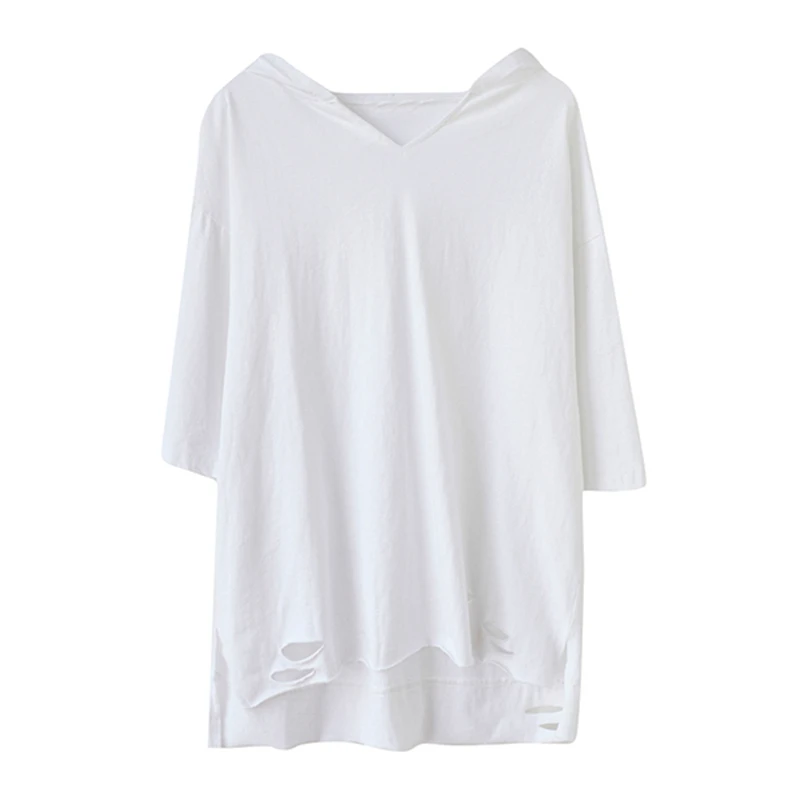 BIG SIZE Summer Women Fashion Solid Color Ripped Hole Tops Ladies Female Plus Large Sleeve Sleeve Loose Cotton Hooded Sweatshirt
BIG SIZE Summer Women Fashion Solid Color Ripped Hole Tops Ladies Female Plus Large Sleeve Sleeve Loose Cotton Hooded Sweatshirt