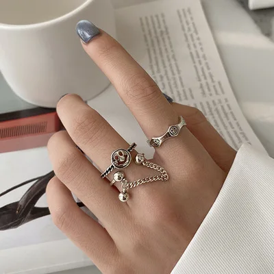 Smile Chain Bead Ring For Women 925 Sterling Silver South Korea Originality Minority Design Personality Accessory Birthday Gift
Smile Chain Bead Ring For Women 925 Sterling Silver South Korea Originality Minority Design Personality Accessory Birthday Gift