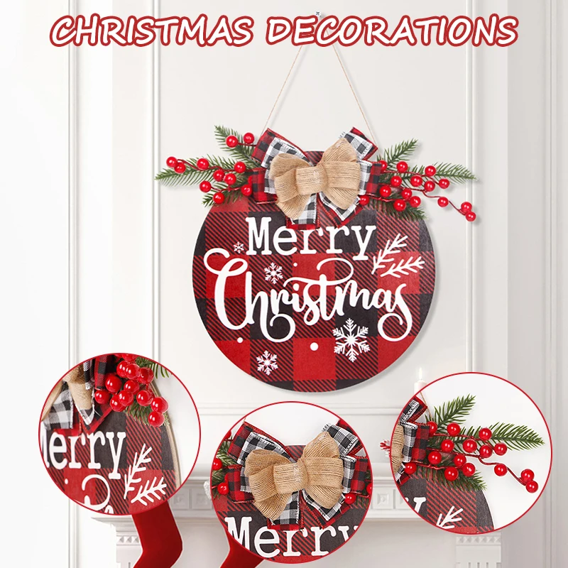 “Merry Christmas”Sign Hanging Front Door Wooden Cartoon Letter Plaque Red Fruit Plaid Printing Party Home Wall Decor navidad
“Merry Christmas”Sign Hanging Front Door Wooden Cartoon Letter Plaque Red Fruit Plaid Printing Party Home Wall Decor navidad