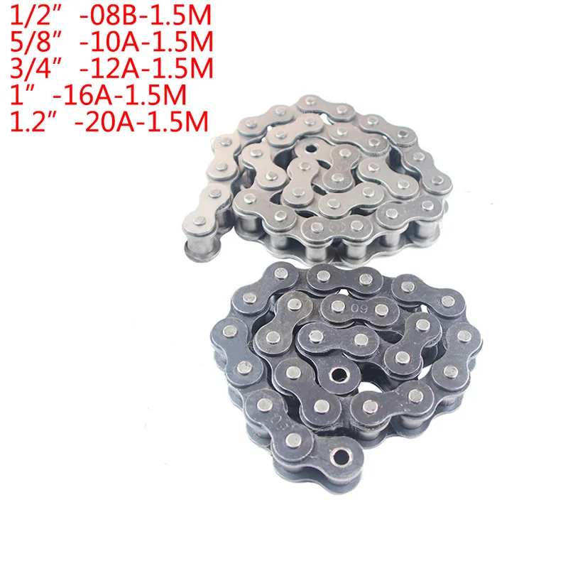 1.5m Short Pitch Industrial Drive Chains Transmission Driving Roller Chain ,08B,10A,12A,16A,20A High Precision Machinery Parts
1.5m Short Pitch Industrial Drive Chains Transmission Driving Roller Chain ,08B,10A,12A,16A,20A High Precision Machinery Parts