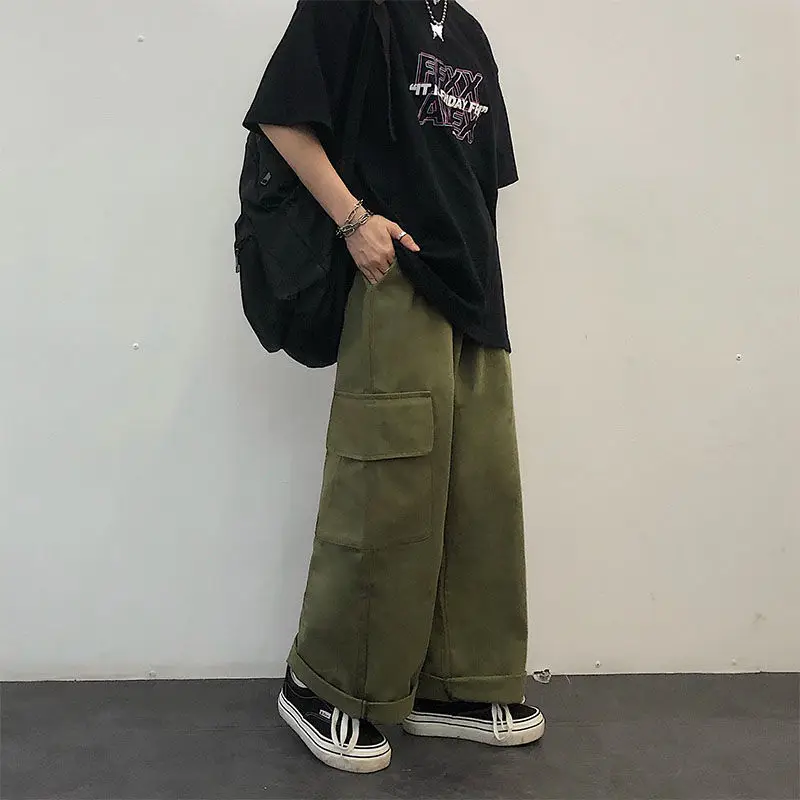 Autumn Straight Leg Pants Men's Fashion Solid Color Retro Casual Pants Men Streetwear Hip-hop Loose Multi-pocket Overalls Mens
Autumn Straight Leg Pants Men's Fashion Solid Color Retro Casual Pants Men Streetwear Hip-hop Loose Multi-pocket Overalls Mens