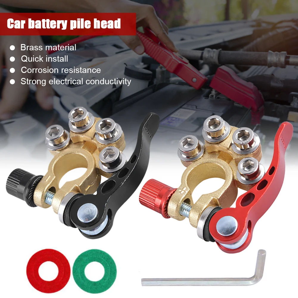 1Pair Car Battery Terminal Connector Quick Release Disconnect Brass Cable Post Terminal Clamp Connector with Gasket Hex Key
1Pair Car Battery Terminal Connector Quick Release Disconnect Brass Cable Post Terminal Clamp Connector with Gasket Hex Key