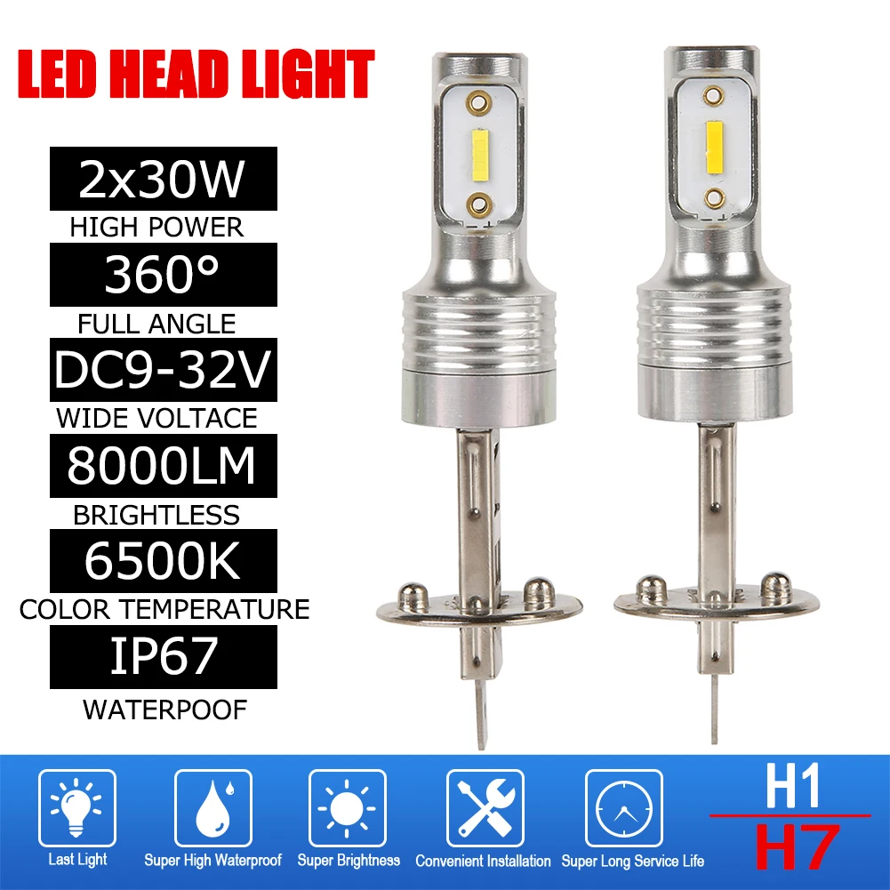 LED Lighting Bulb for Automobile Lamp Front Waterproof DC 9V-32V 1860 SMD LED 2 Beads 110W 8000LM 6000K Car Lights
LED Lighting Bulb for Automobile Lamp Front Waterproof DC 9V-32V 1860 SMD LED 2 Beads 110W 8000LM 6000K Car Lights