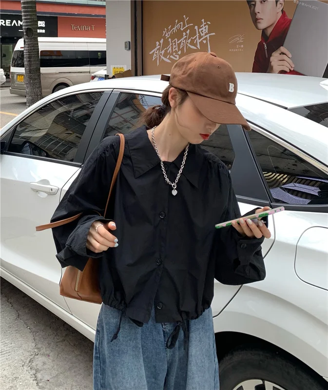 Real Shot Fried Chicken Easy to Wear All-Matching Drawstring Shirt outside 
Real Shot Fried Chicken Easy to Wear All-Matching Drawstring Shirt outside