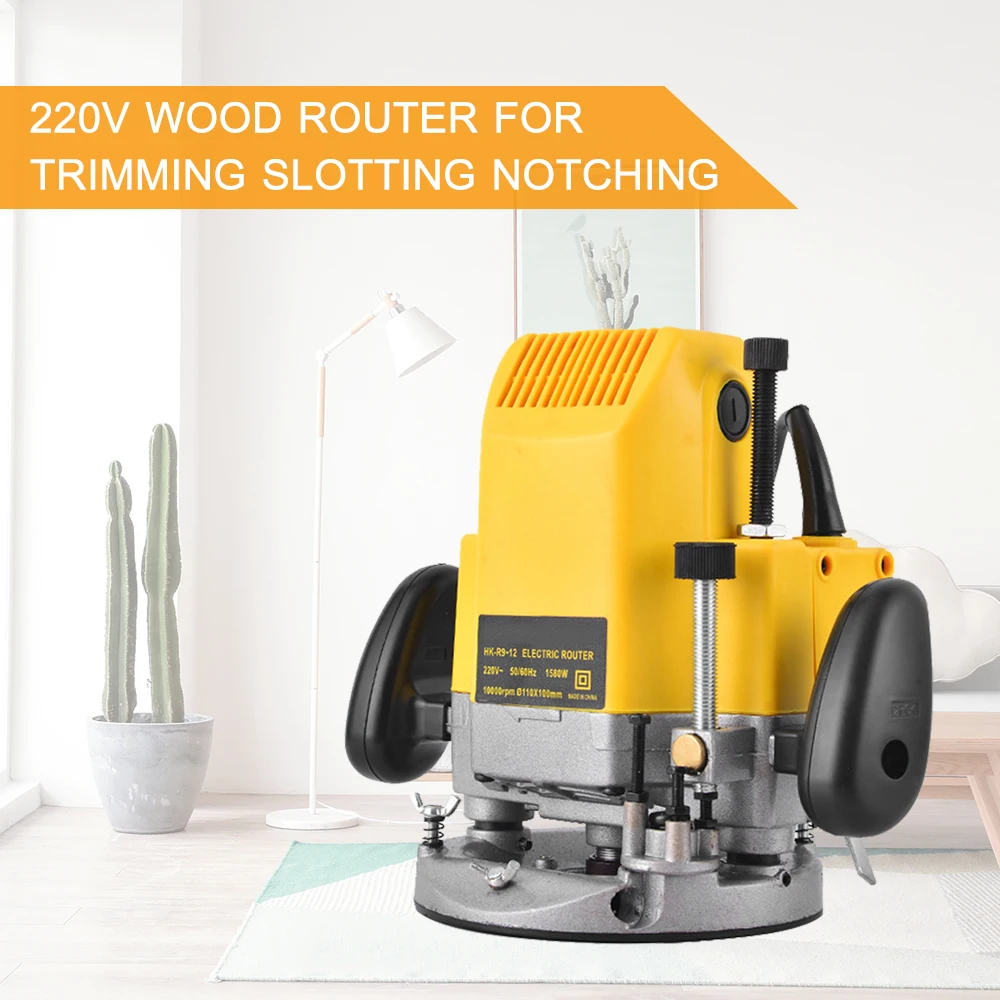 220V1580W Wood Router Electric Engraving Machine Woodwork Trimmer Milling Machine for Trimming Slotting Notching EU Plug
220V1580W Wood Router Electric Engraving Machine Woodwork Trimmer Milling Machine for Trimming Slotting Notching EU Plug