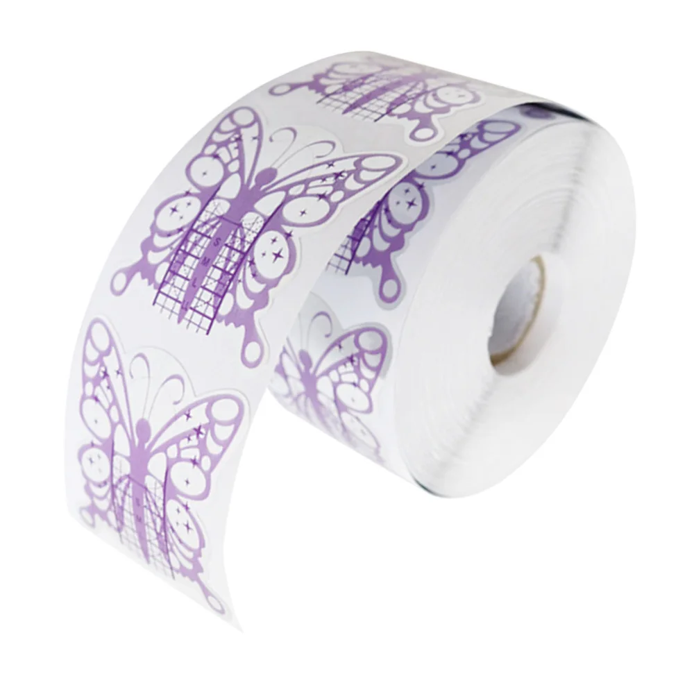 1 Roll of 500PCS Purple Butterfly-shaped Nail Forms Exquisite Nail Forms Nail Art Guide Forms Extension Nail Paper Holder Manicu
1 Roll of 500PCS Purple Butterfly-shaped Nail Forms Exquisite Nail Forms Nail Art Guide Forms Extension Nail Paper Holder Manicu