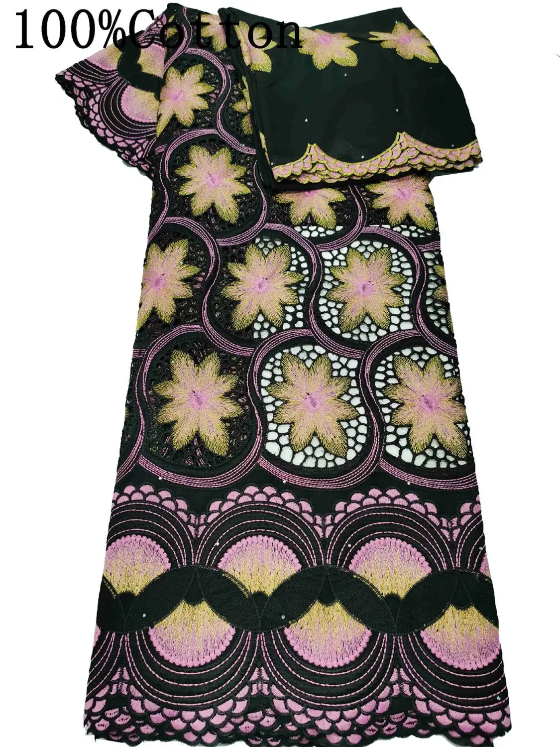 Free shipping (5+2yards/set) 2021 newest embroidered African 100% cotton lace fabric in white gold with scarf for dress CHL001
Free shipping (5+2yards/set) 2021 newest embroidered African 100% cotton lace fabric in white gold with scarf for dress CHL001