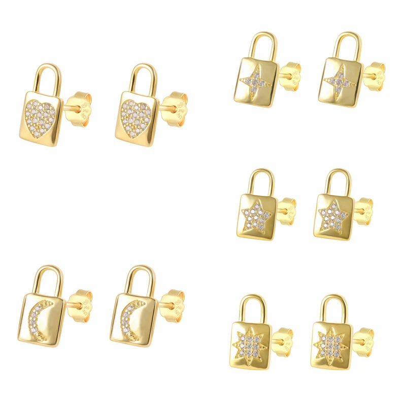 2021 Trend Pendientes Plata Silver Piercing Earring Lock Zircon Stud Earrings Woman Jewelry Bijoux Femme Boucle Oreille
2021 Trend Pendientes Plata Silver Piercing Earring Lock Zircon Stud Earrings Woman Jewelry Bijoux Femme Boucle Oreille