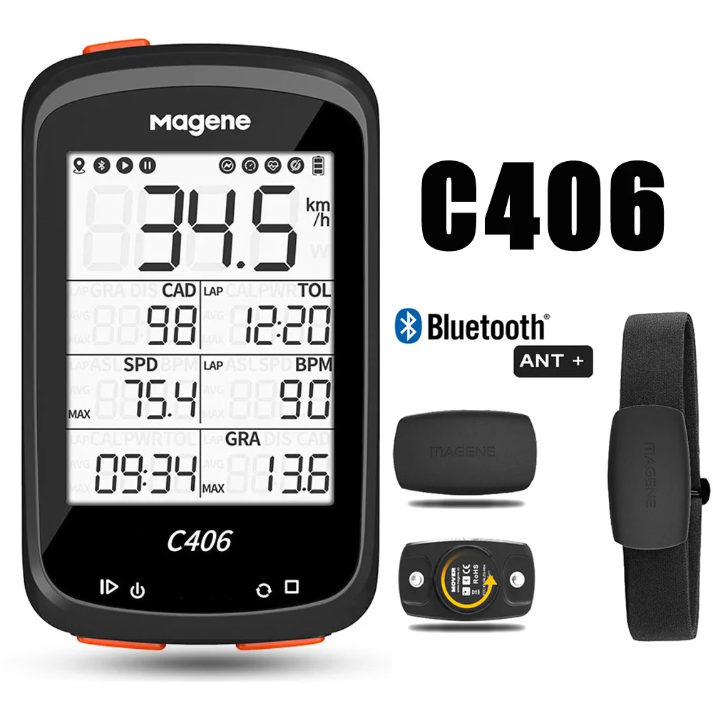 MAGENE Bike Computer C406 Wireless GPS Speedometer Waterproof Mountain Road Bicycle Accessories Bluetooth ANT+ Cycling Odometer
MAGENE Bike Computer C406 Wireless GPS Speedometer Waterproof Mountain Road Bicycle Accessories Bluetooth ANT+ Cycling Odometer
