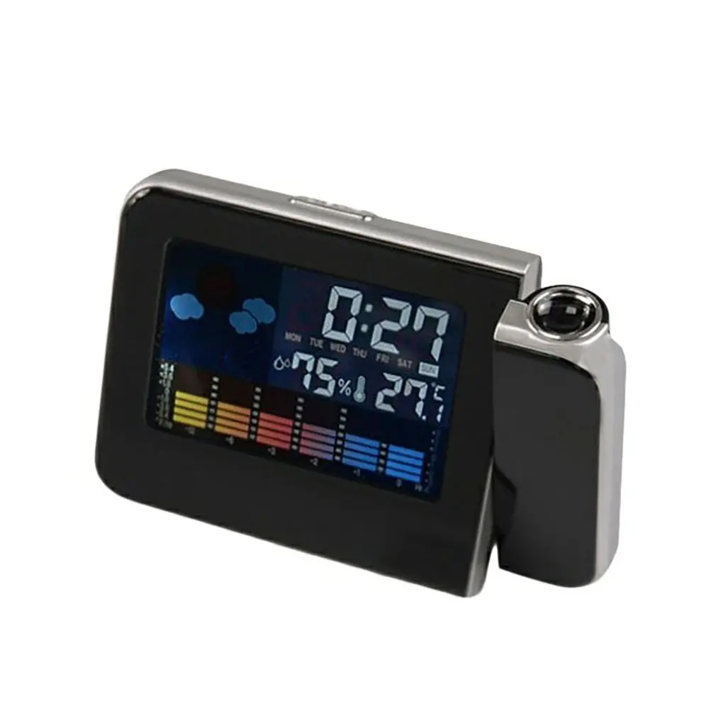 Colorful LED Digital Projection Alarm Clock Temperature Thermometer Humidity Hygrometer Desk Time Projector Calendar
Colorful LED Digital Projection Alarm Clock Temperature Thermometer Humidity Hygrometer Desk Time Projector Calendar