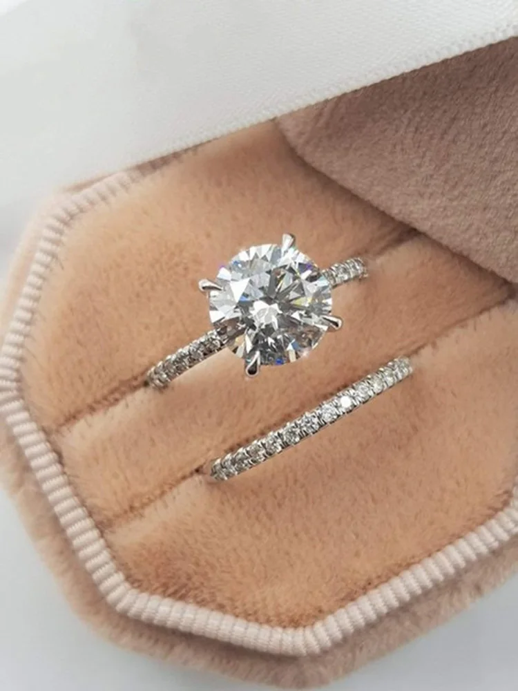 2pcs Zircon Ring Fine Beauty Style Fashion Wedding Ring Set Jewelry Anniversary Promise Christmas Gift Bride Engagement Rings
2pcs Zircon Ring Fine Beauty Style Fashion Wedding Ring Set Jewelry Anniversary Promise Christmas Gift Bride Engagement Rings