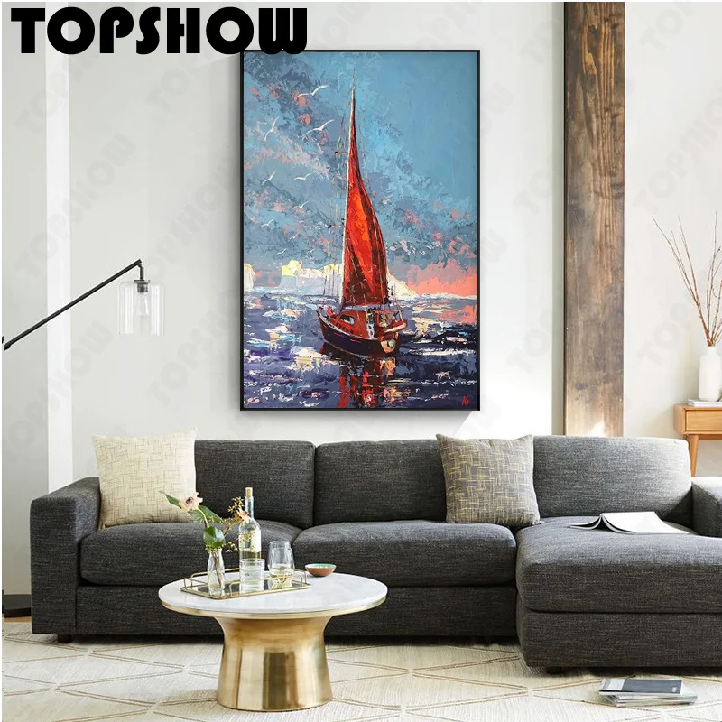 Лодка с ножом маслом Большая оригинальная ручная роспись Абстрактная масляная живопись ручной работы картина маслом для дома гостиной 
Лодка с ножом маслом Большая оригинальная ручная роспись Абстрактная масляная живопись ручной работы картина маслом для дома гостиной