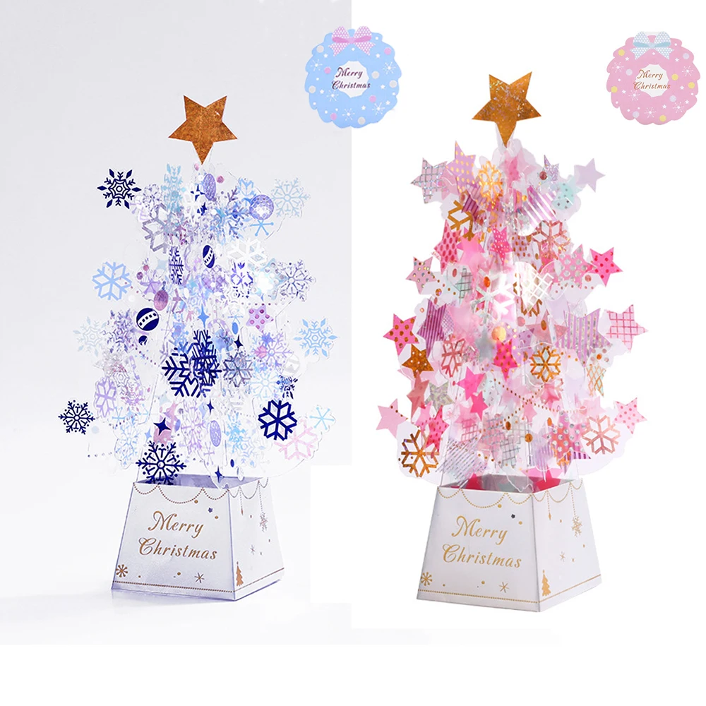 3D Pop UP Merry Christmas Tree Card with Sparkling Stars Snowflake Decoration Xmas Greeting Card Gift
3D Pop UP Merry Christmas Tree Card with Sparkling Stars Snowflake Decoration Xmas Greeting Card Gift