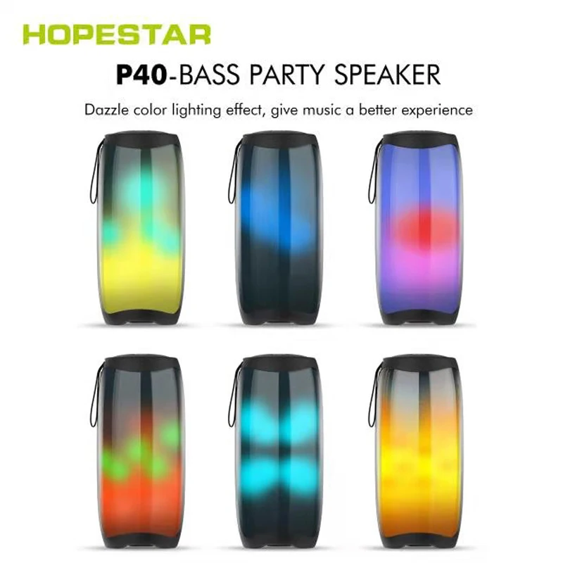 HOPESTAR P40 RGB Colorful LED Light Wireless Bluetooth Speaker Portable Column Music Center for Computer Subwoofer caixa de som
HOPESTAR P40 RGB Colorful LED Light Wireless Bluetooth Speaker Portable Column Music Center for Computer Subwoofer caixa de som