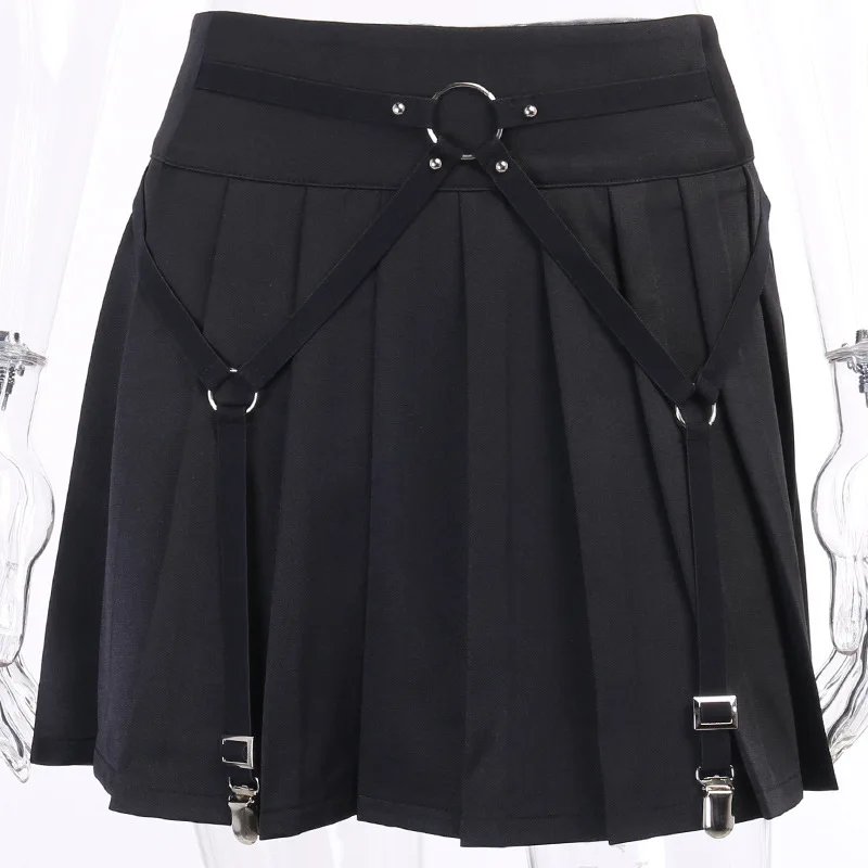 2020 Moto Biker Pleated Mini Skirt Black Gothic Harajuku Punk Style Women High Waist A-Line Short Goth Party Skirts Plus Size
2020 Moto Biker Pleated Mini Skirt Black Gothic Harajuku Punk Style Women High Waist A-Line Short Goth Party Skirts Plus Size