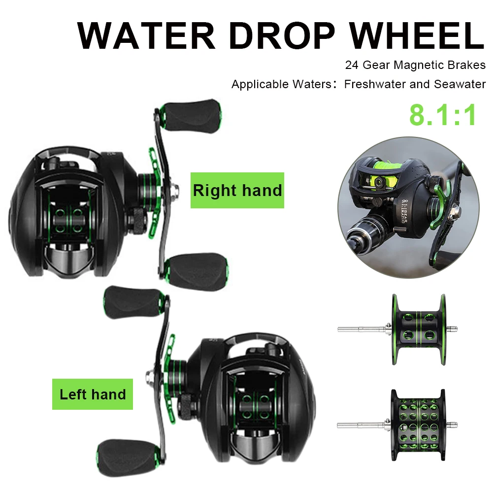 BS2000 Baitcasting Reel 8.1:1 High Speed 12+1BB 8KG Max Drag Fishing Reel Dual Metal Spools Left Right Reel For Saltwater Bass
BS2000 Baitcasting Reel 8.1:1 High Speed 12+1BB 8KG Max Drag Fishing Reel Dual Metal Spools Left Right Reel For Saltwater Bass
