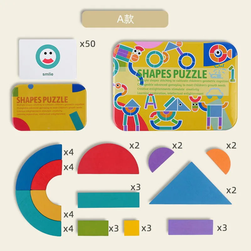 Wooden Jigsaw Puzzle Board Set Tangram Thinking Training Game Montessori Educational Toys for Children Learning Developing Toy
Wooden Jigsaw Puzzle Board Set Tangram Thinking Training Game Montessori Educational Toys for Children Learning Developing Toy