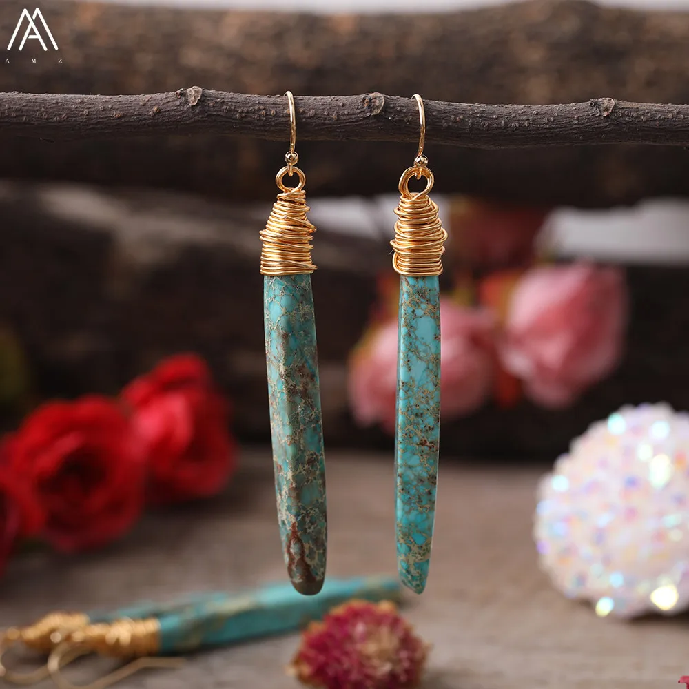 Faceted Slab Point Sea Sediment Jaspers Gold Silvery Hook Earring Unique Women Emperor Stone Point Handmade Earring AMZE01AME
Faceted Slab Point Sea Sediment Jaspers Gold Silvery Hook Earring Unique Women Emperor Stone Point Handmade Earring AMZE01AME